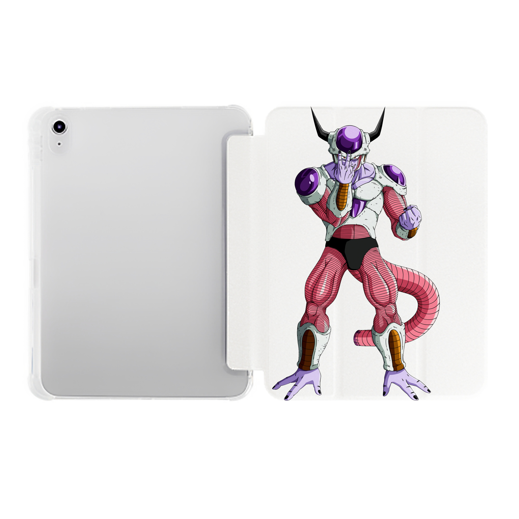 （画像用） ドラゴンボール フリーザ DRAGON BALL Frieza IPad ケース ペン収納付き 三つ折りスタンド PUレザー×シリコン 対応機種9.5/10.5/10.9インチ